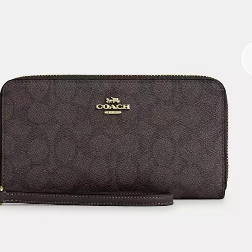 Coach Walnut Wristlet Wallet With Coin Purse Attatched. NWT!